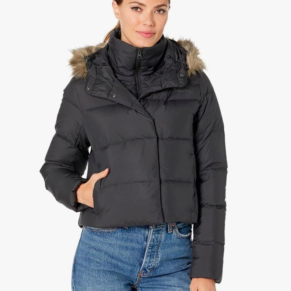 The North Face Black Puffer Jacket with Fur Trim